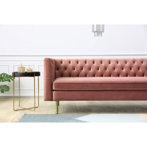 Toto 3-Sitzer-Sofa in Rosa mit goldenen Beinen