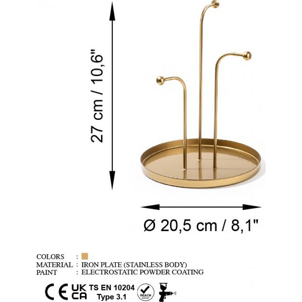 Leros Dekoteller - Gold Leros Dekoteller - Gold