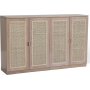 Ebenes Sideboard in Wei mit Tren aus Rattan 140 cm