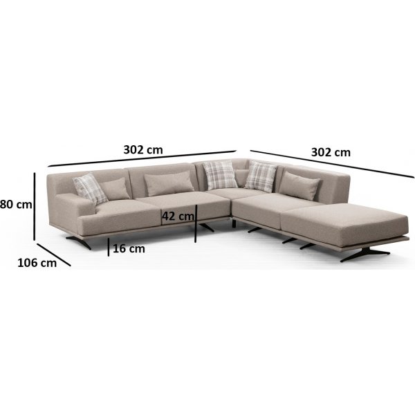 Ecksofa Bentley - Beige Ecksofa Bentley - Beige
