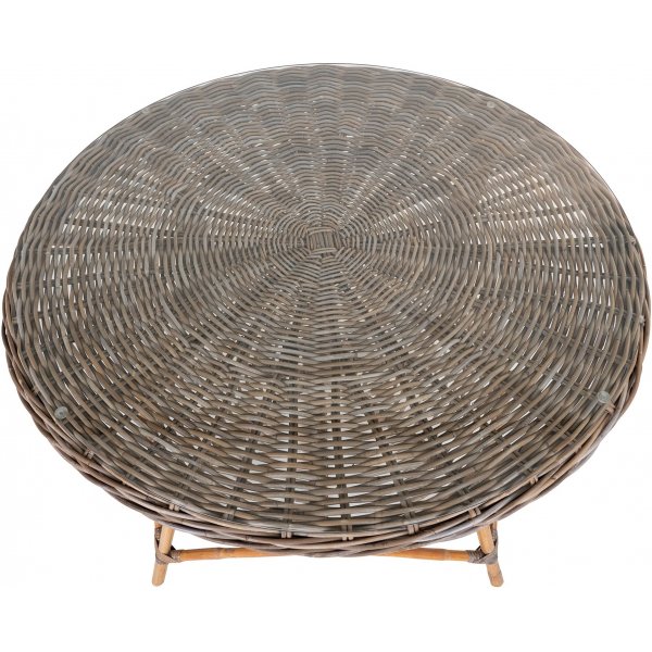 Larisa Outdoor-Esstisch Ø120 cm - Cube Rattan/Grau Larisa Outdoor-Esstisch Ø120 cm - Cube Rattan/Grau