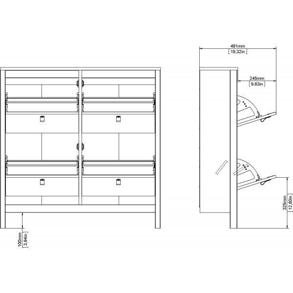 Schuhschrank Madrid - Schwarz Schuhschrank Madrid - Schwarz