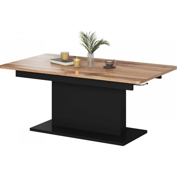 Cense ausziehbarer Couchtisch 70x126-167 cm - Schwarz / Holz