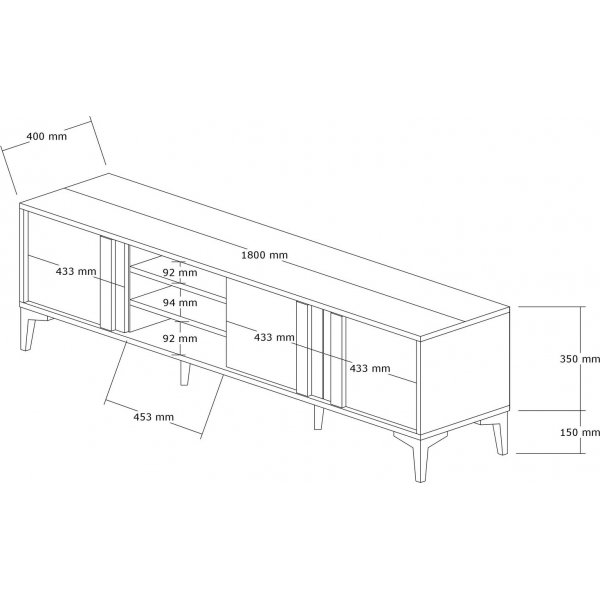 Mengu Medienbank - Kiefer/Anthrazit Mengu Medienbank - Kiefer/Anthrazit