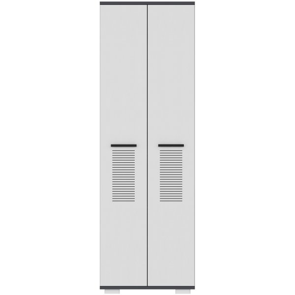 Asimo Kleiderschrank 60 x 44,6 x 183 cm - Anthrazit/Weiß Asimo Kleiderschrank 60 x 44,6 x 183 cm - Anthrazit/Weiß