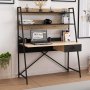 Nova Schreibtisch 125x55 cm - Braun/Schwarz