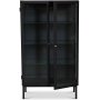 Cliff Vitrinenschrank aus Blech Highboard - Schwarz / Klarglas