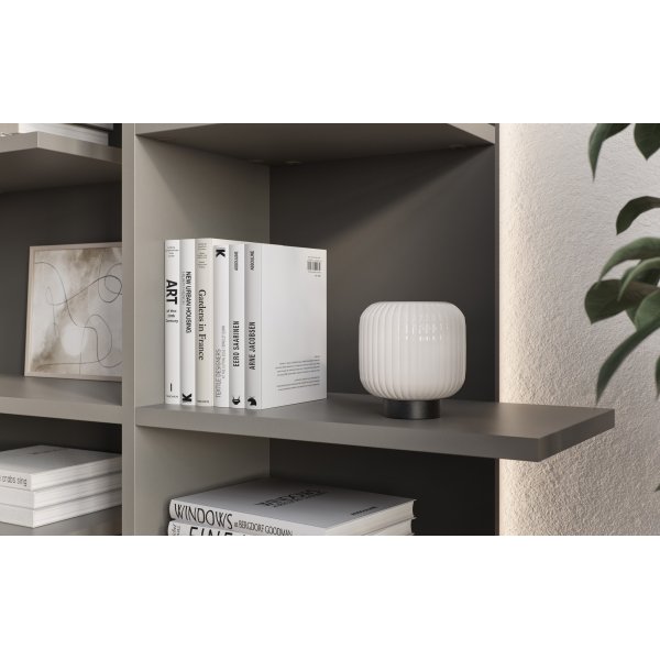 Tiefes Regal mit LED-Beleuchtung links - Grau Tiefes Regal mit LED-Beleuchtung links - Grau