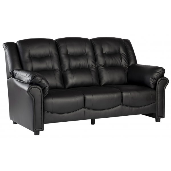 Vera 3-Sitzer-Sofa aus schwarzem PU