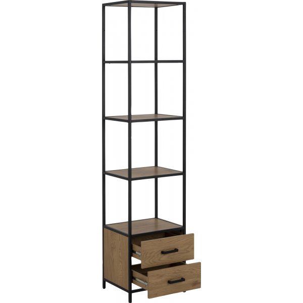 Seaford B�cherregal 42x185 cm - Schwarz/Eiche