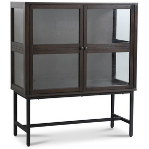 Lamier Vitrinenschrank Highboard - Braun gebeizte Eiche