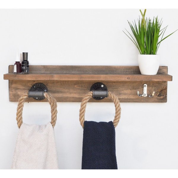 Wandregal aus Birke - Nussbaum