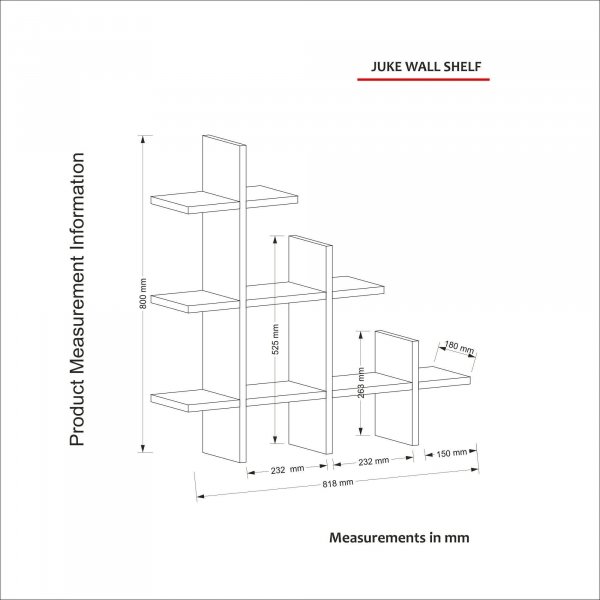 Juke Wandregal aus Walnuss