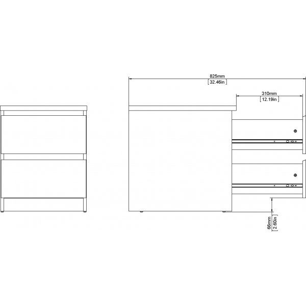 Naia Nachttisch 2 - Weiße Asche Naia Nachttisch 2 - Weiße Asche