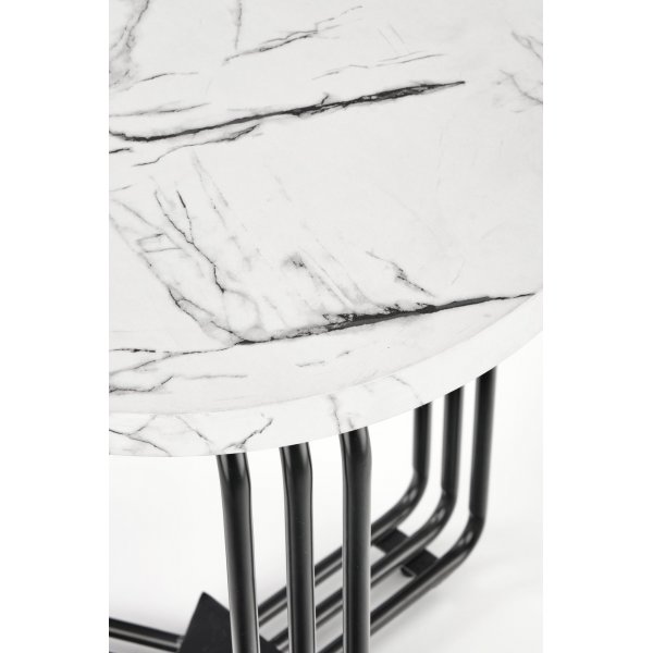Tisvilde Couchtisch Ø40 cm - Weißer Marmor/Schwarz Tisvilde Couchtisch Ø40 cm - Weißer Marmor/Schwarz