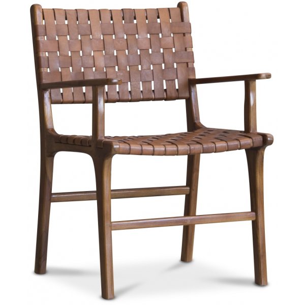 Porto Armlehnenstuhl - Cognac / Teak