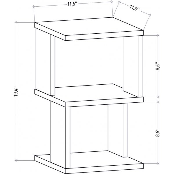 Carter Nachttisch - Weiß/Eiche Carter Nachttisch - Weiß/Eiche