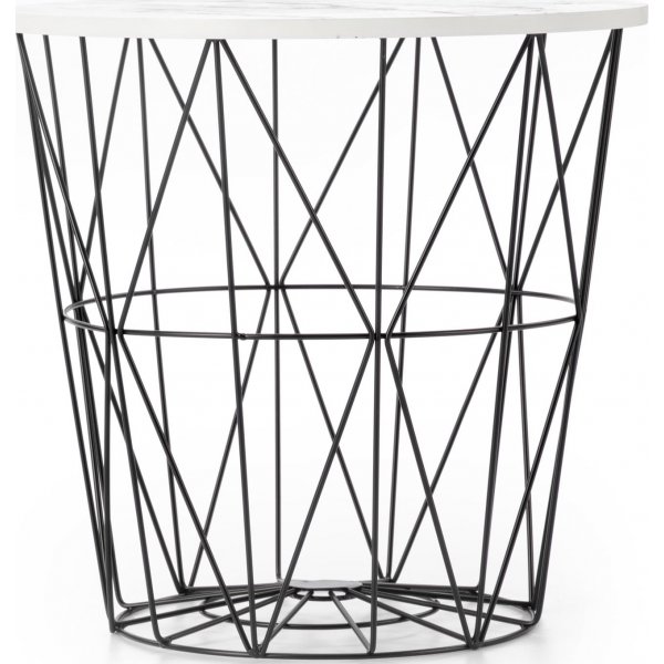 Harissa Couchtisch Ø42 cm - Weißer Marmor/Schwarz Harissa Couchtisch Ø42 cm - Weißer Marmor/Schwarz