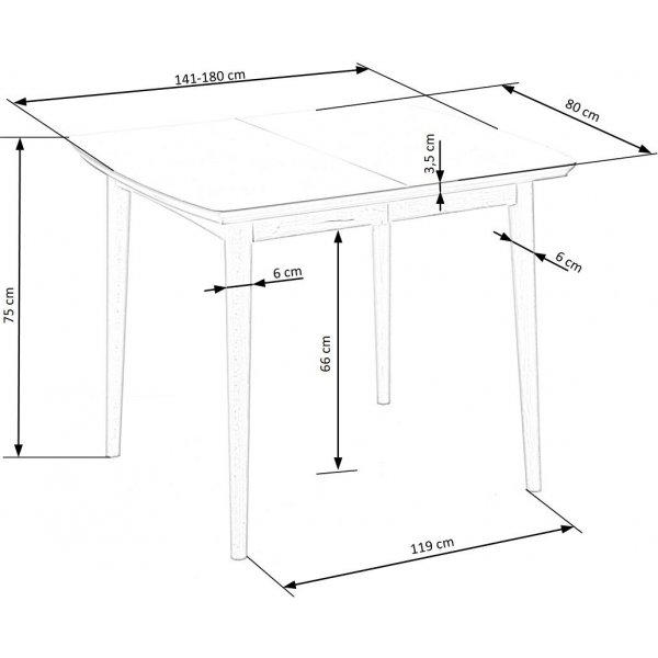 Shinra Esstisch 90-190 cm - Weiß Shinra Esstisch 90-190 cm - Weiß