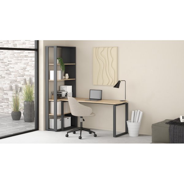 Sign-B�cherregal - Mattgrau/Hickory