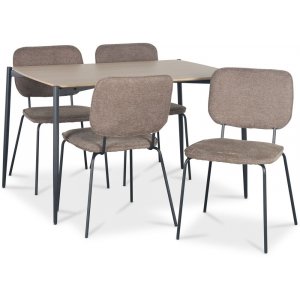 Lokrume Essgruppe 120 cm Tisch aus hellem Holz + 4 Lokrume braune Stühle Lokrume Essgruppe 120 cm Tisch aus hellem Holz + 4 Lokrume braune Stühle