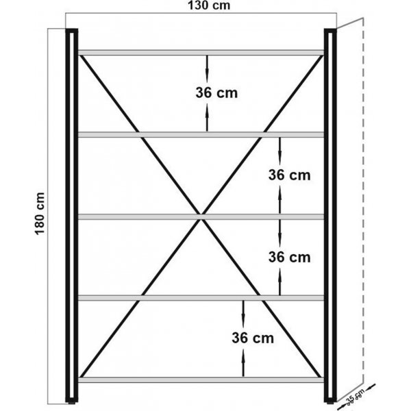 Cosmo Fix Bcherregal - Kiefer/schwarz
