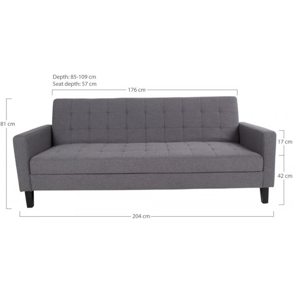 Milton Schlafsofa - Dunkelgrau/Birke Milton Schlafsofa - Dunkelgrau/Birke