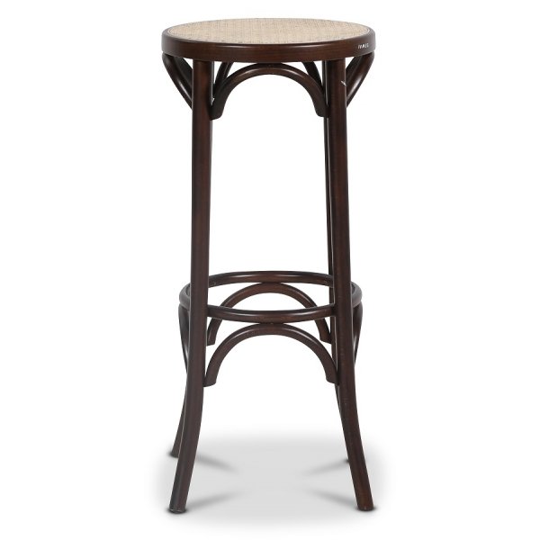 Biegeholz Barhocker No 73 Klassiker - Walnuss / Rattan