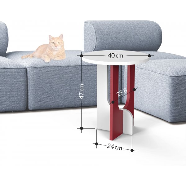 Lunar Beistelltisch 40 x 40 cm - Eiche/wei