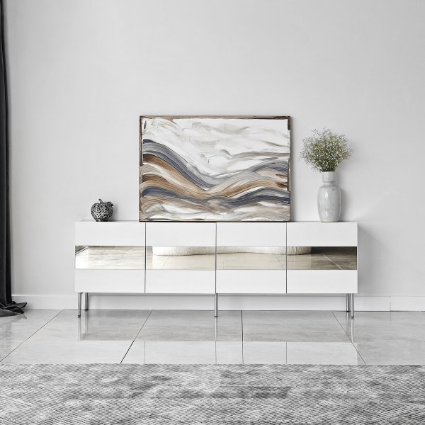 Leon Medienbank - Weiß/Silber Leon Medienbank - Weiß/Silber