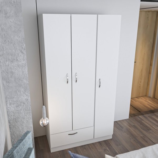 Gabbi wei�er Kleiderschrank, H�he 170 cm und Breite 90 cm