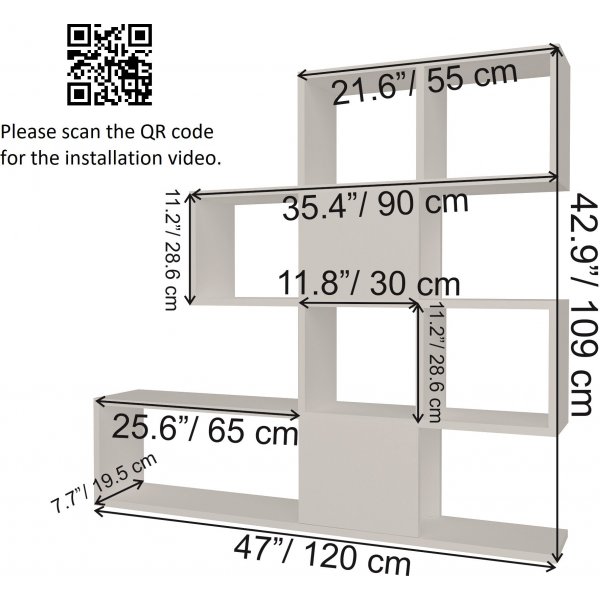 Bcherregal Karlin - Wei/Anthrazit