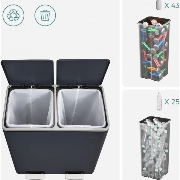 Daloa Mlleimer 60 l - Grau