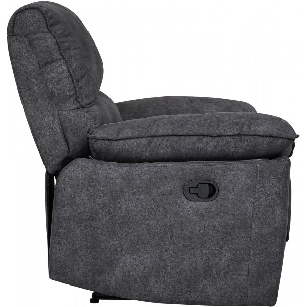 Coventry Liegesessel mit manuellem Mechanismus - graue Mikrofaser