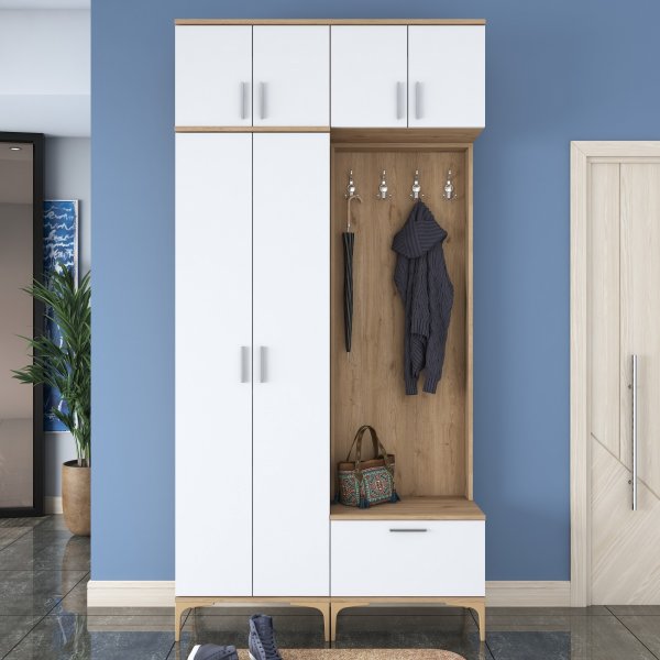 Esa Flurmbel 120 x 37,5 x 240 cm - Walnuss/Wei