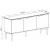 Karmy Sideboard mit 3 Tren - Wei pigmentiertes Eichenfurnier