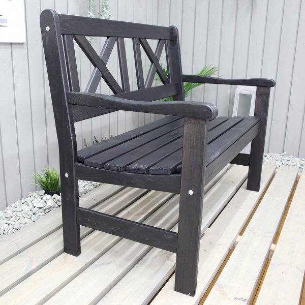 Europa Gartenbank 2-Sitzer - Schwarz