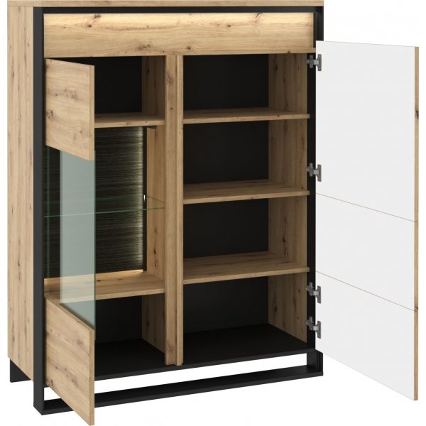 Quant Schrank mit Glastür - Artisan Eiche/Schwarz Quant Schrank mit Glastür - Artisan Eiche/Schwarz