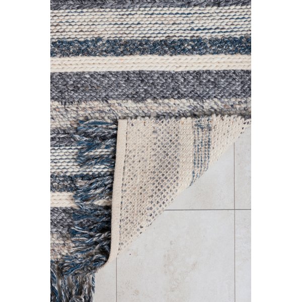 Wollteppich Teg - Marineblau/Grau Wollteppich Teg - Marineblau/Grau
