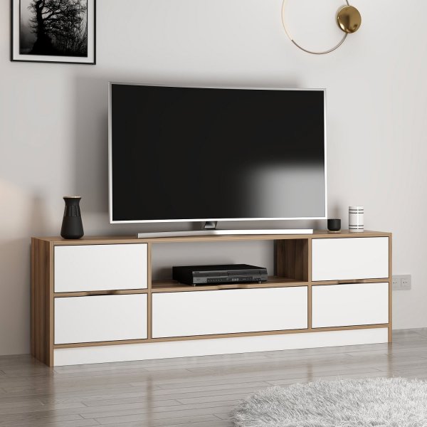 Elina TV-Stnder - Wei/Braun