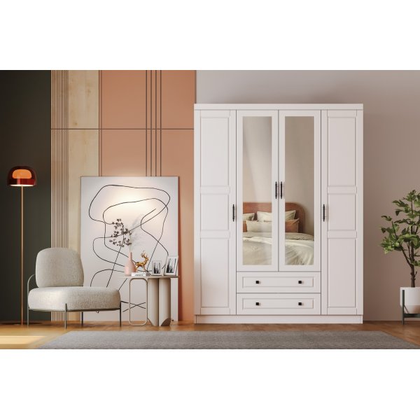 Bahar Kleiderschrank 140 x 50 x 210 cm - Wei�