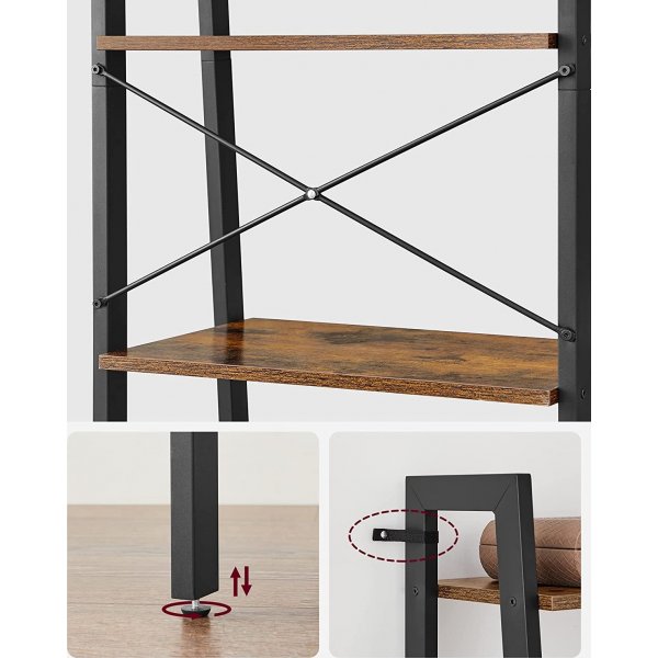 Petter Stufenregal 172 cm - Braun/Schwarz Petter Stufenregal 172 cm - Braun/Schwarz