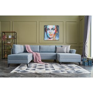 Eris U-Bettsofa - Blau