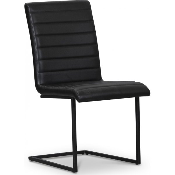 Lazio Stuhl schwarz Metall - Schwarz PU