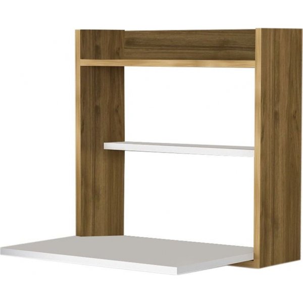 Klappbares Schreibtischregal - Wei/Walnuss