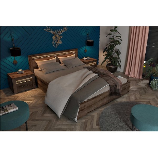 Baylar Nachttisch - Dunkle Eiche Baylar Nachttisch - Dunkle Eiche