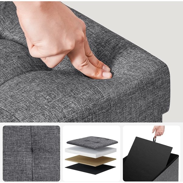 Idris Bank mit Stauraum 110 cm - Dunkelgrau Idris Bank mit Stauraum 110 cm - Dunkelgrau