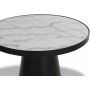 Zero Beistelltisch rund 50 cm - schwarz / weier Marmor