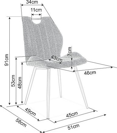 Bethlehem Esszimmerstuhl - Schwarz