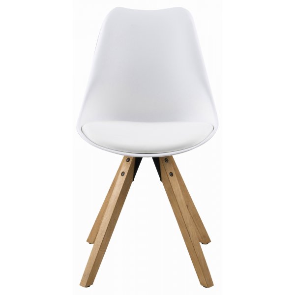 Dima Esszimmerstuhl - Weißes PU/Gummiholz Dima Esszimmerstuhl - Weißes PU/Gummiholz